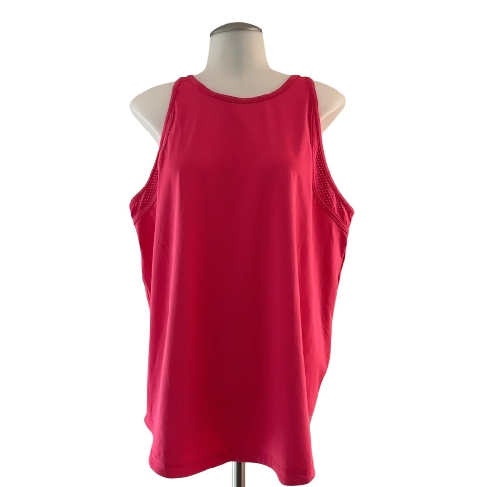 BCG Running Tank Top Womens XL Pink Excellent Mesh Keyhole Back Athletic Shirt